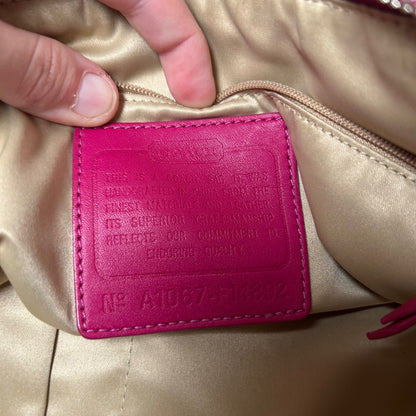 Coach White Pink Sateen Tote Shoulder Bag A1067-F14892