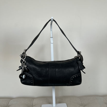 Coach Black Pebbled Leather Baguette Shoulder Bag J04S-5052