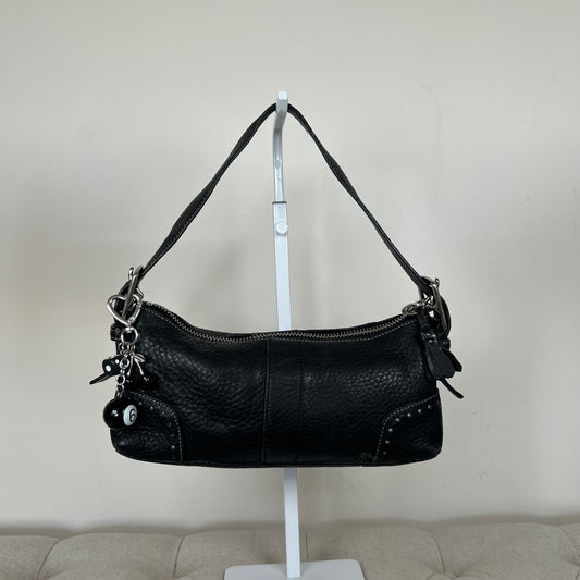 Coach Black Pebbled Leather Baguette Shoulder Bag J04S-5052