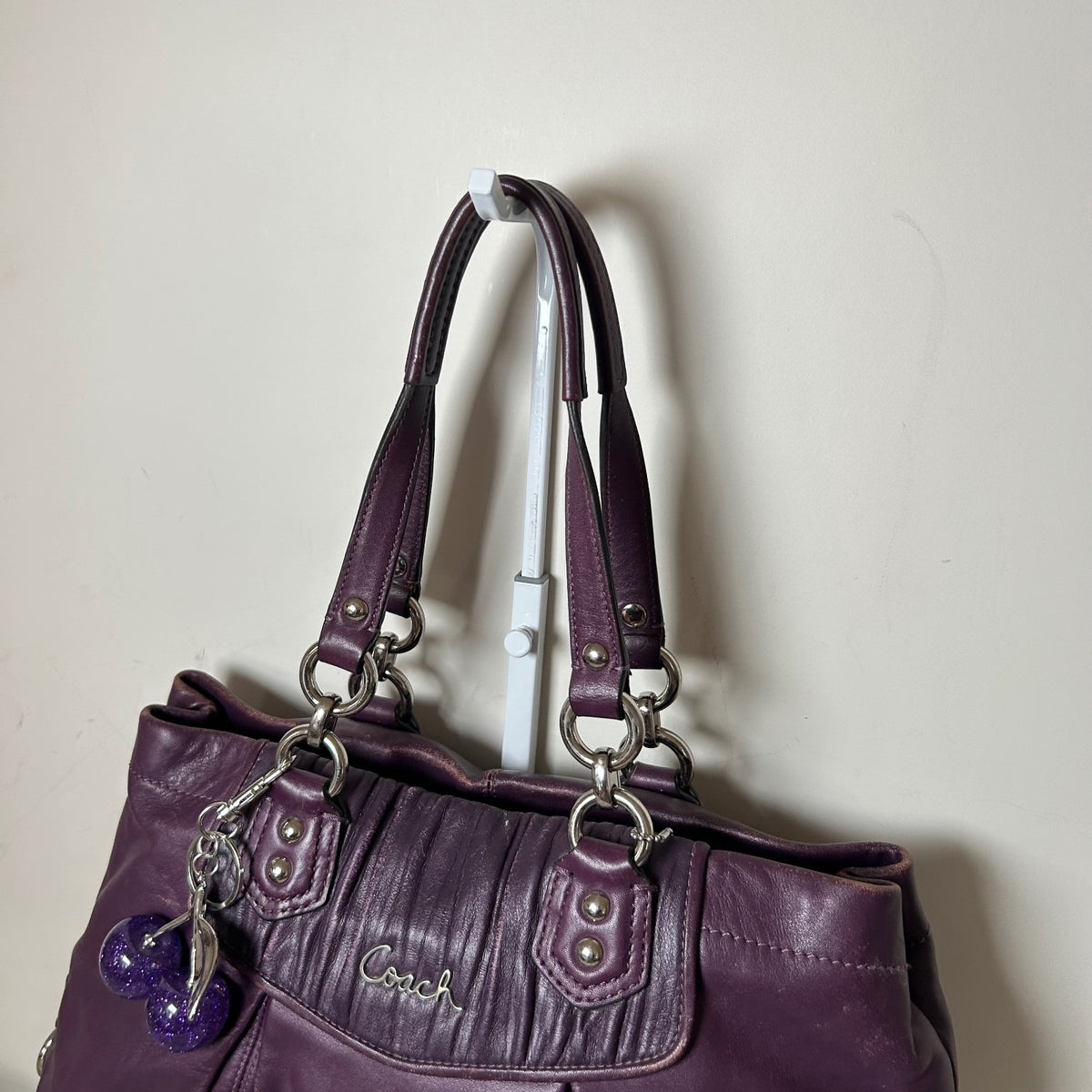 Coach Ashley Purple Leather Shoulder Bag G1269-F19425
