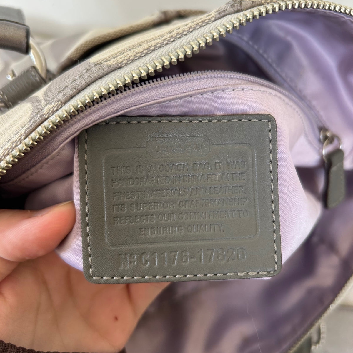 Coach Grey Monogram Turnlock Tote Shoulder Bag C1176-17820