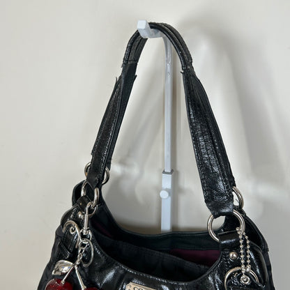 Coach Maggie Black Signature Monogram 3 Compartment Shoulder Bag M1294-23116E