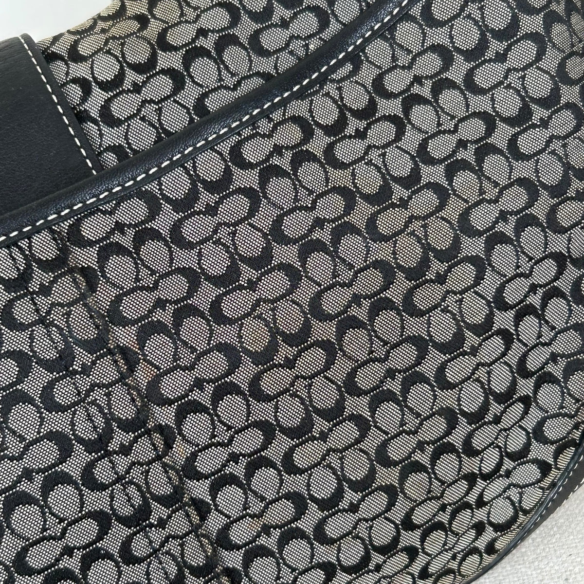 Coach Soho Large Black Signature Monogram Shoulder Bag E06W-6808