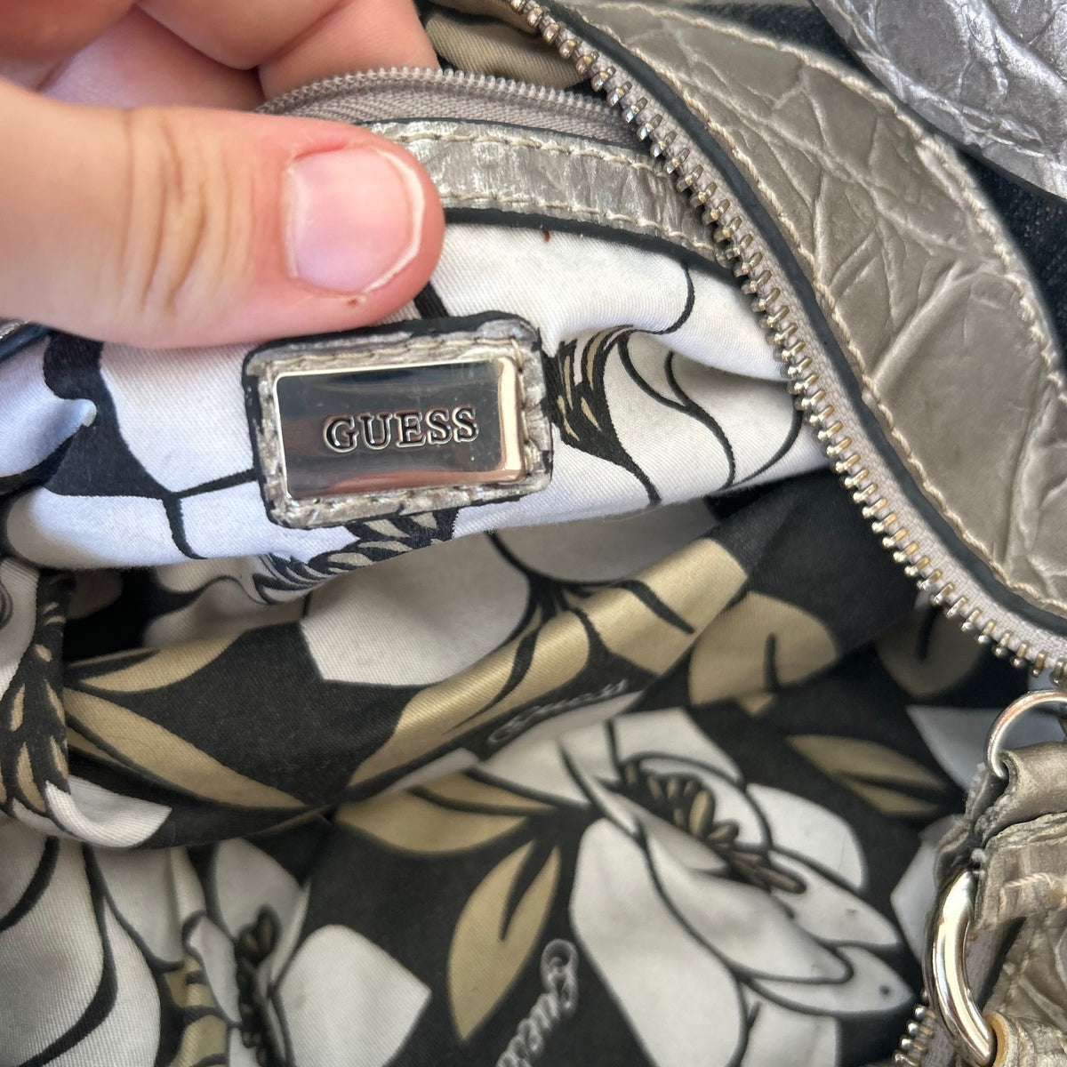 RARE Guess Blue Denim Eyelet Detail Shoulder Bag