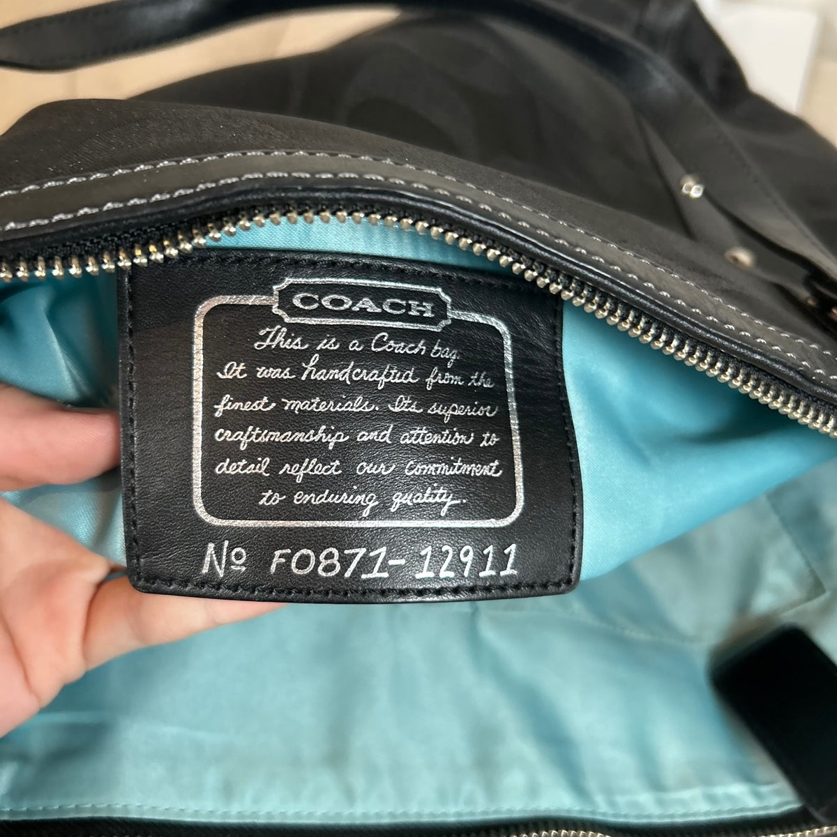 Coach Black Sequin Large Monogram Tote Shoulder Bag F0871-12911
