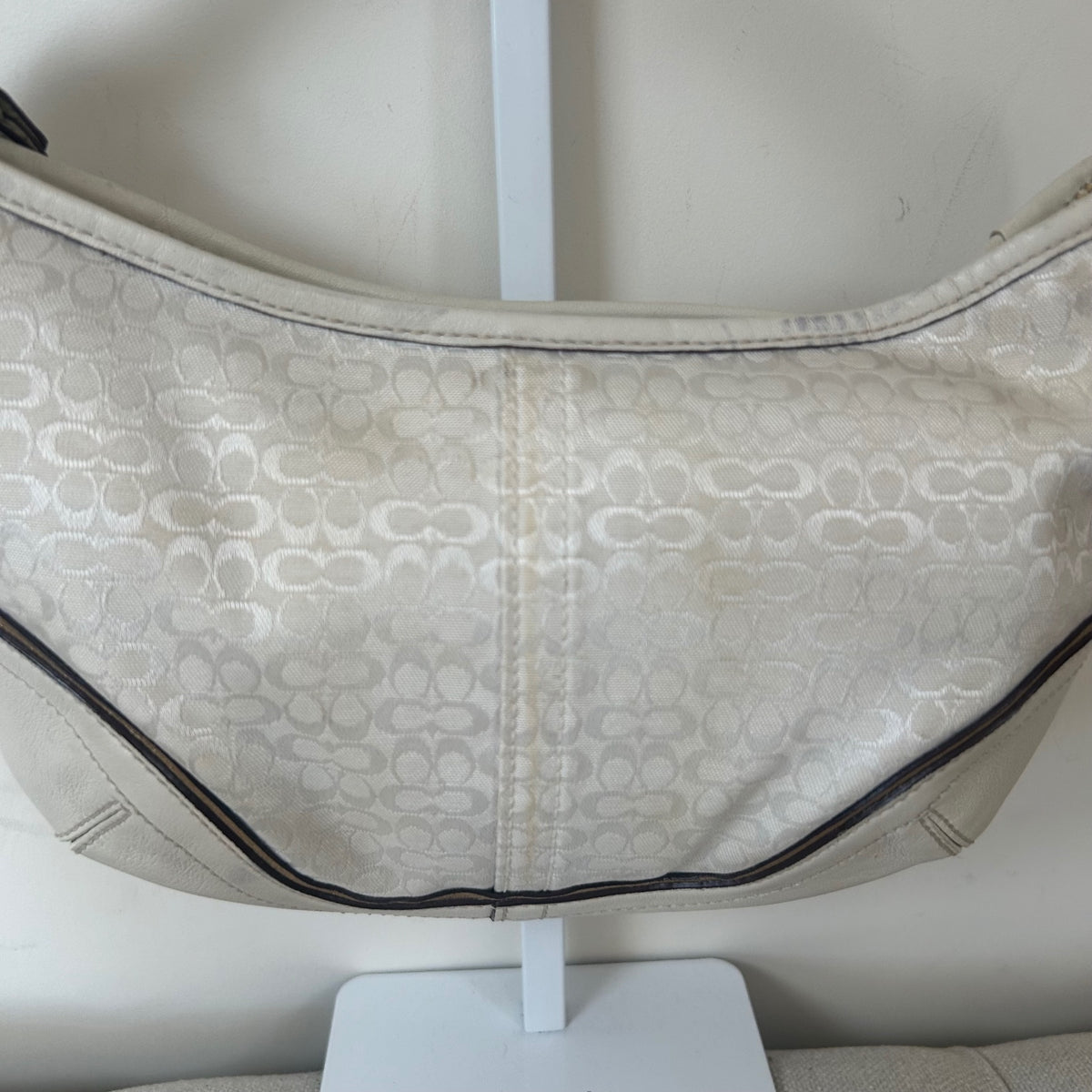 Coach White Monogram Hobo Shoulder Bag H04J-1455