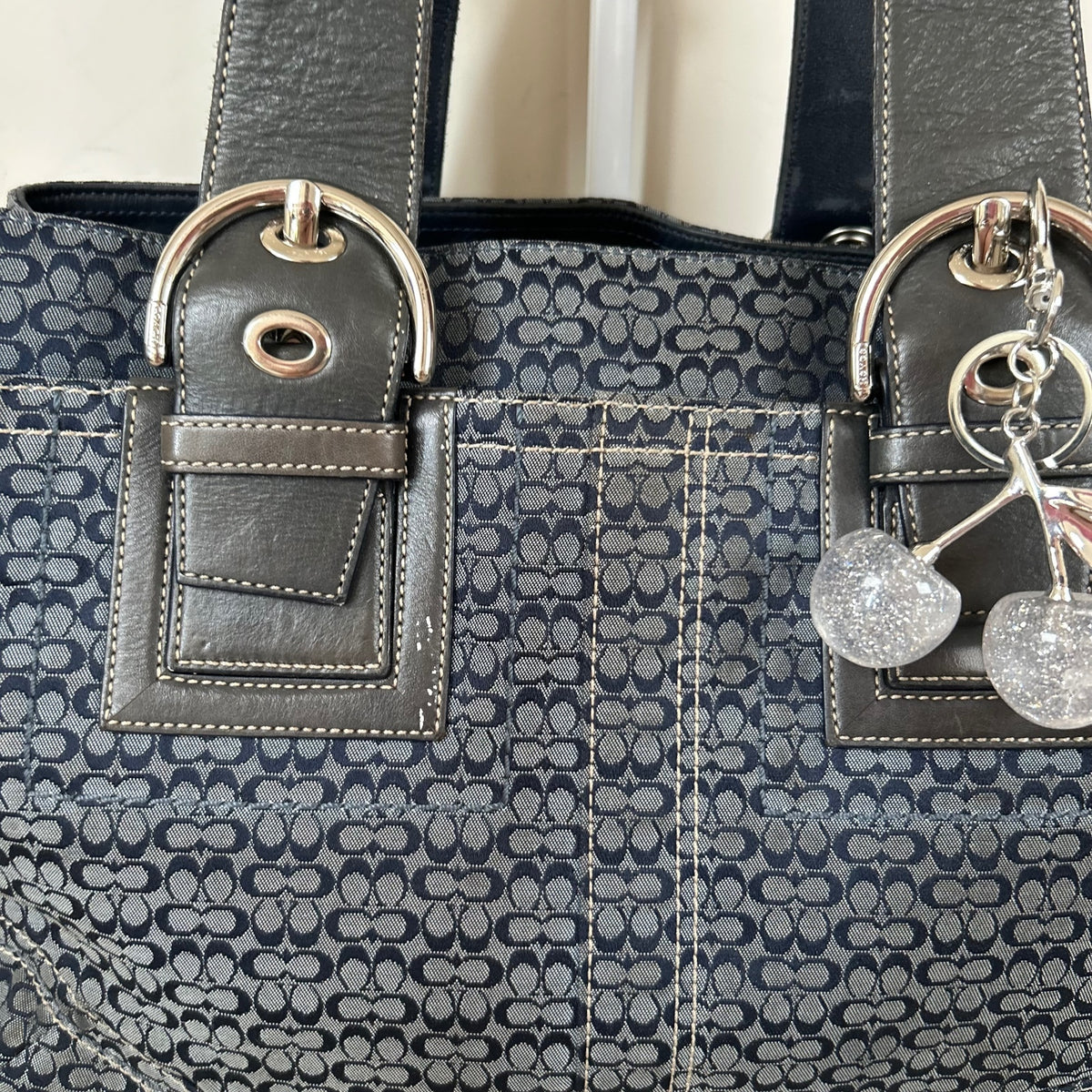 Coach Blue Monogram Soho Tote Shoulder Bag E0820-F12311