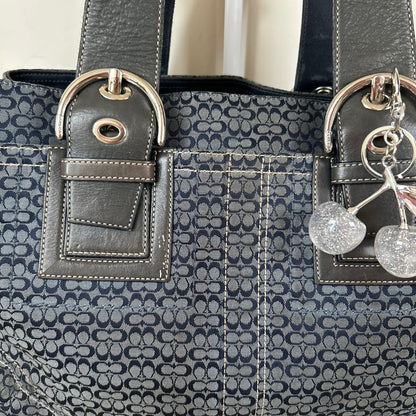 Coach Blue Monogram Soho Tote Shoulder Bag E0820-F12311