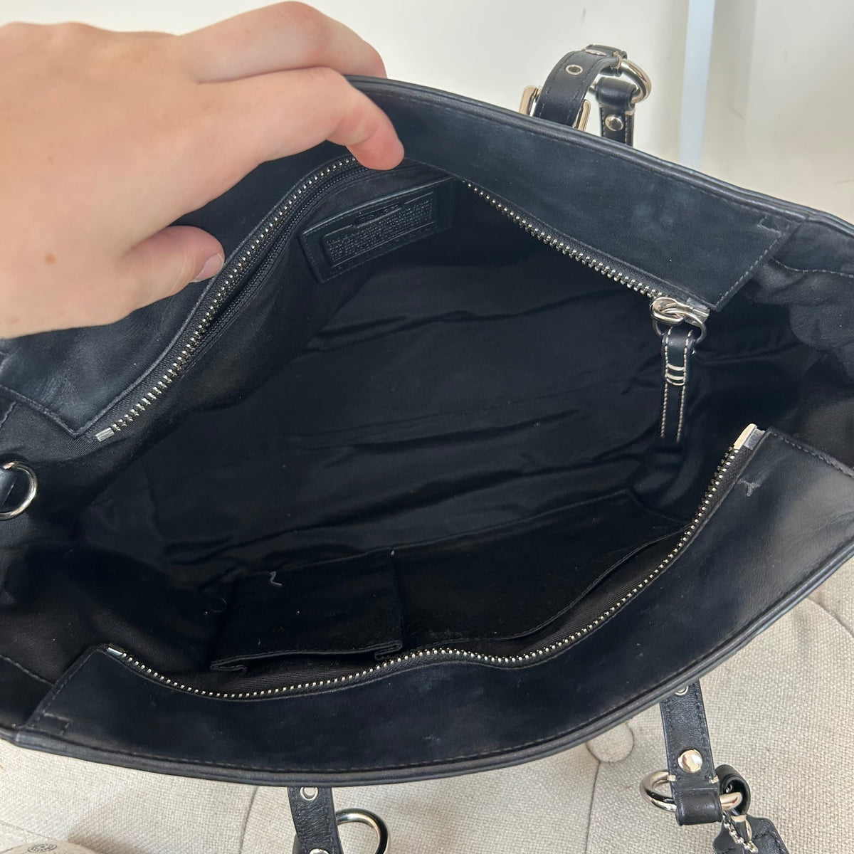 Coach Black Leather East-West Shoulder Bag D0882-F12343