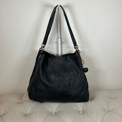 Coach Maggie Black Leather 3 Compartment Shoulder Bag