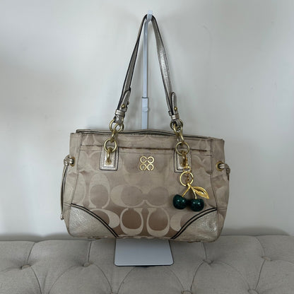 Coach Beige Monogram C 2 Compartment Shoulder Bag J1093-16475