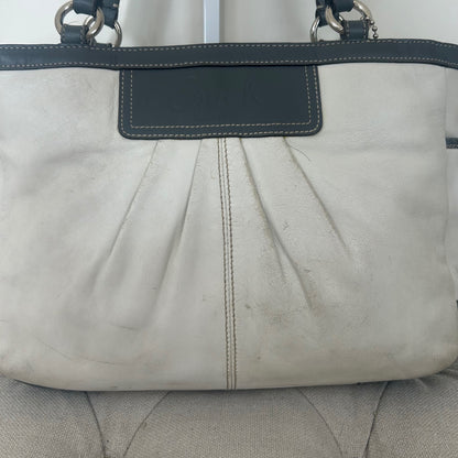 Coach White Leather Gallery East West Shoulder Tote Bag A1072-F13759