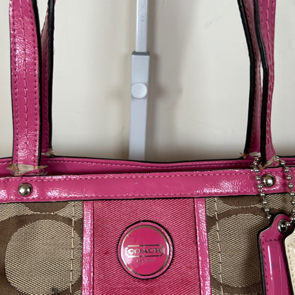 Coach Signature Monogram Pink Stripe Shoulder Bag D1332-F21950