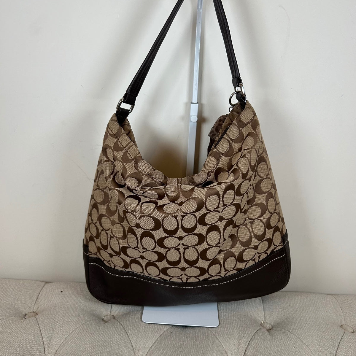 Coach Brown Monogram & Leather Shoulder Bag C1492-F23279