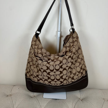 Coach Brown Monogram & Leather Shoulder Bag C1492-F23279