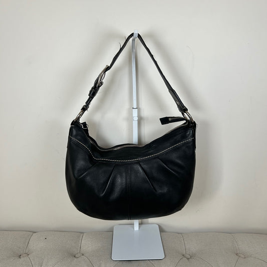 Coach Black Leather Half Moon Shoulder Bag J0917-F13730