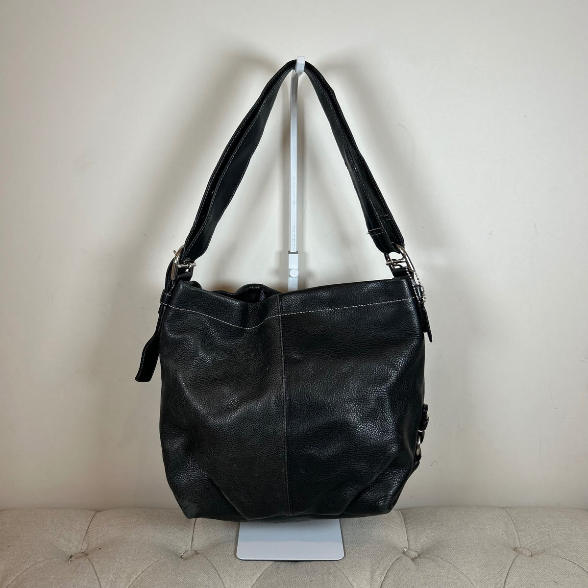 Coach Black Pebbled Leather Convertible Shoulder Bag C1120-F15064