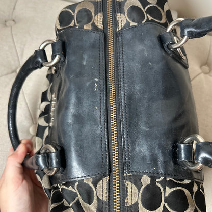 Coach Ashley Black Signature Monogram Convertible Shoulder Bag M1182-F15443