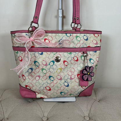 Coach Colourful Leather Tote Shoulder Bag with Charms M1978-F16874