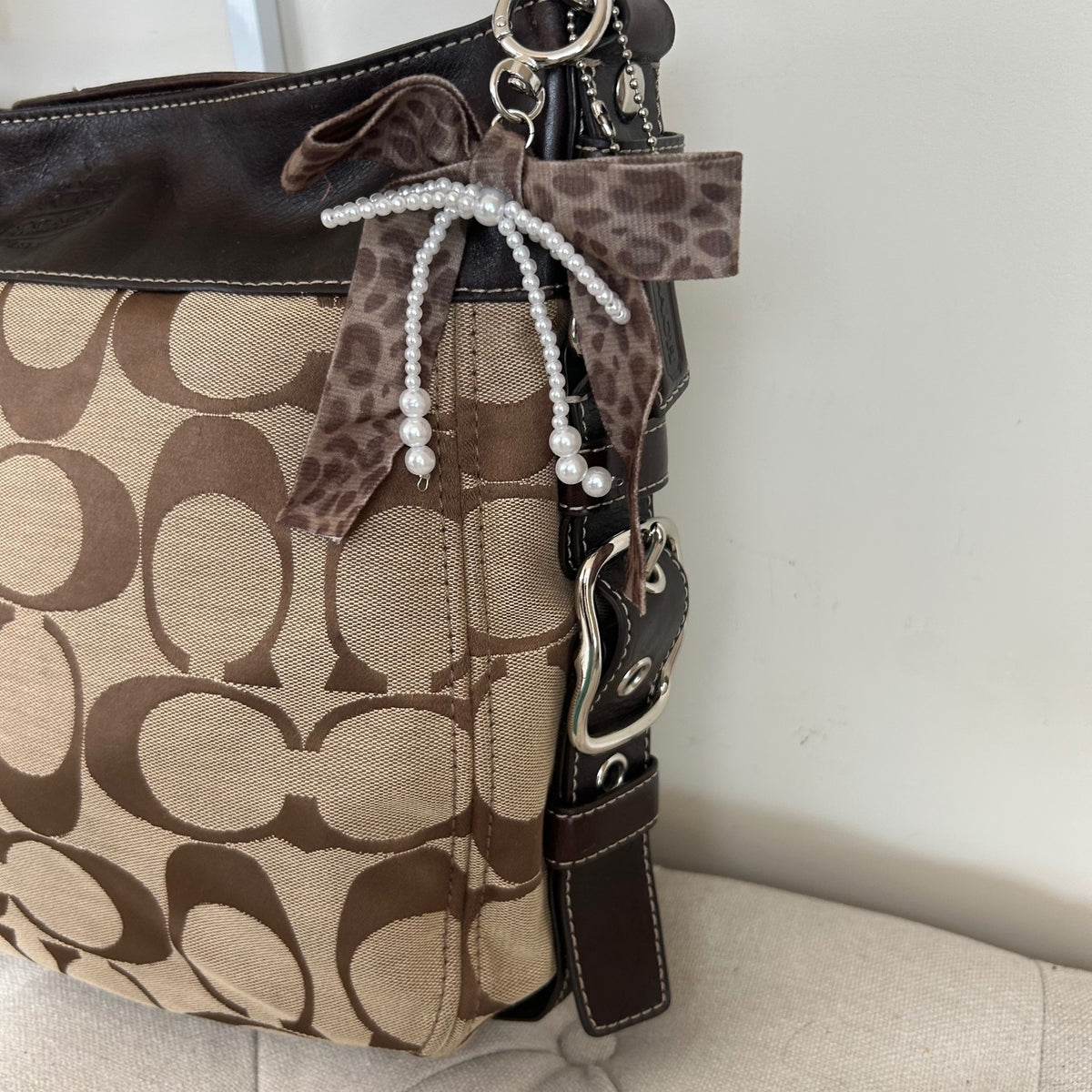 Coach Brown Monogram Large Zoe Shoulder Bag K0932-F12674