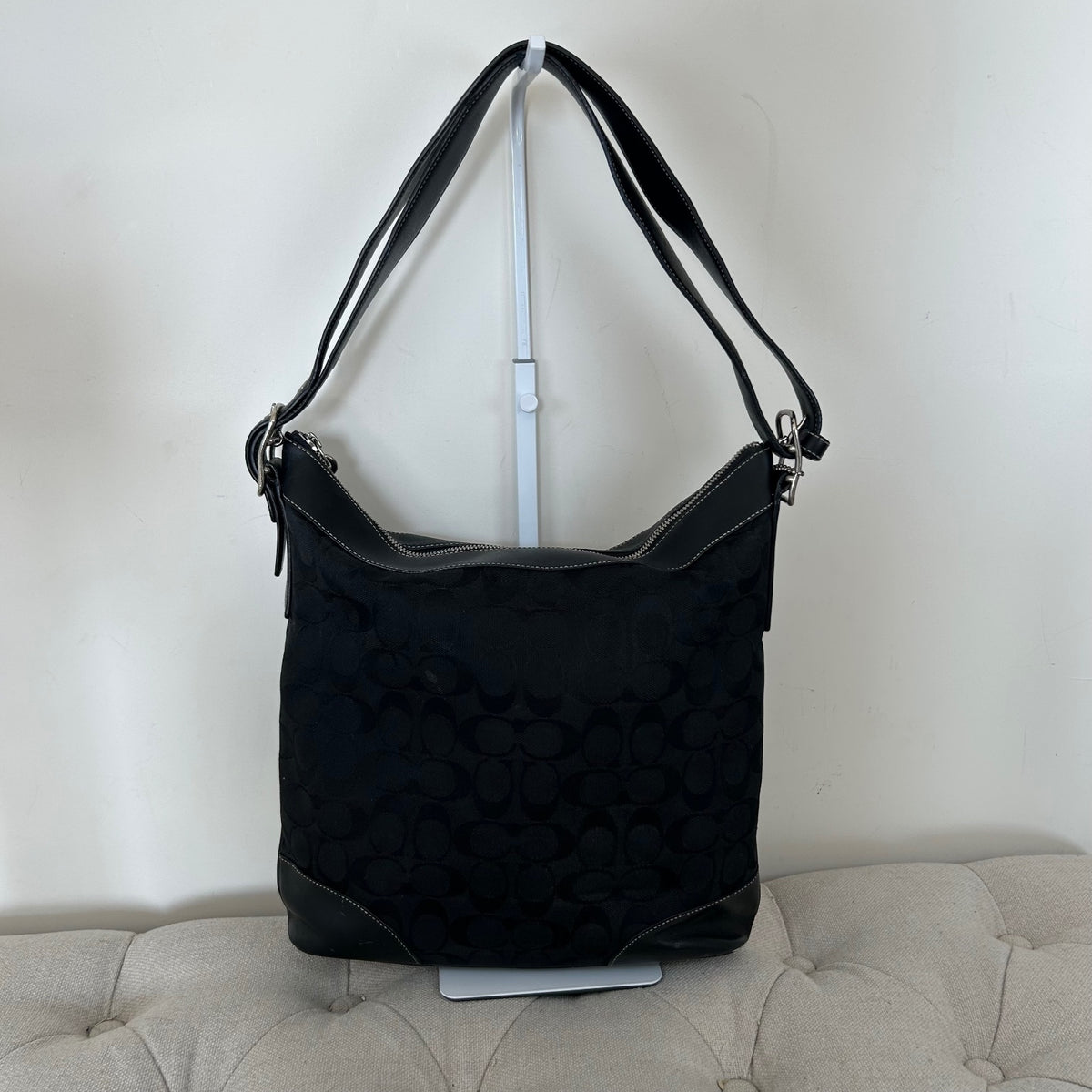 Coach Black Monogram Bucket Shoulder Bag H3K-6346