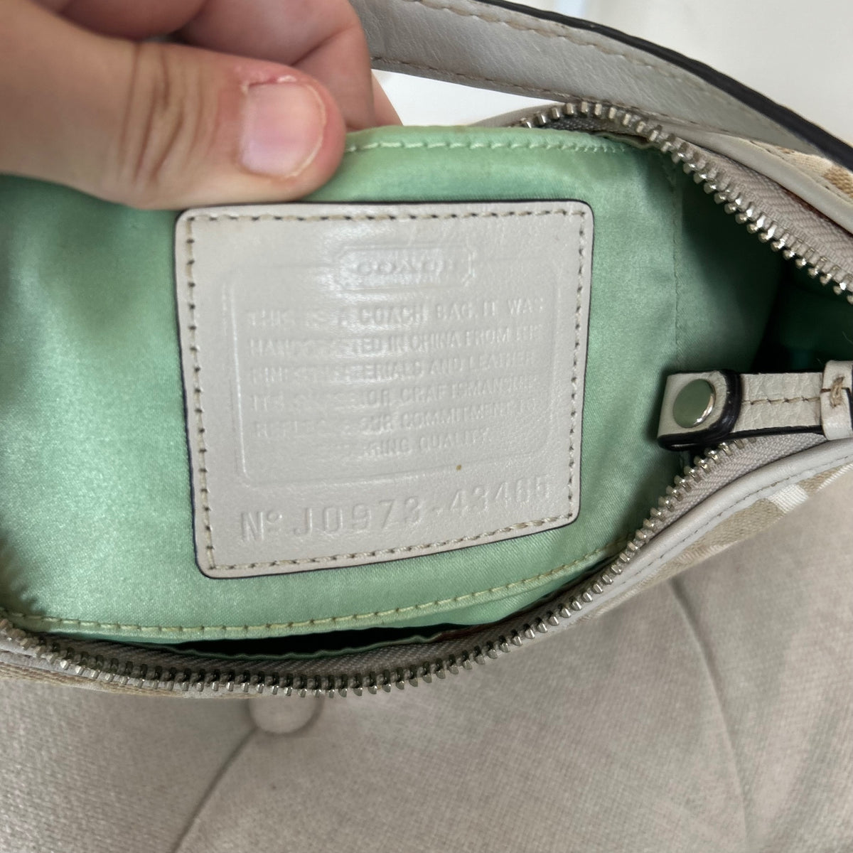 Coach Peyton Op Art Small Shoulder Bag Beige J0973-43465