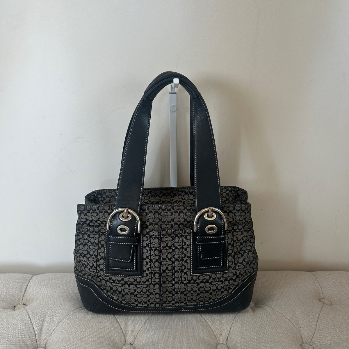 Coach Black Monogram Soho Tote Shoulder Bag M0778-F10927