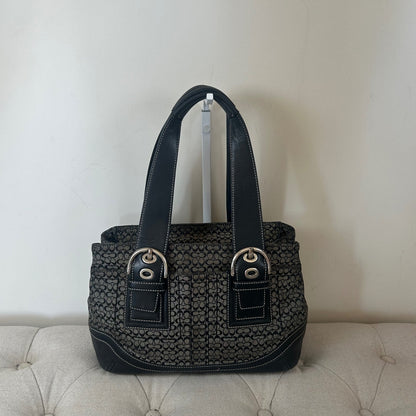 Coach Black Monogram Soho Tote Shoulder Bag M0778-F10927