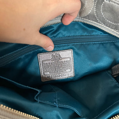 Coach Grey & Silver Op Art East-West Shoulder Bag F1220-21210