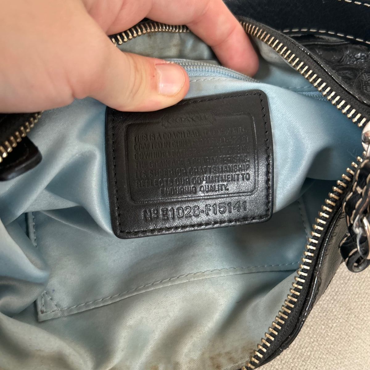 Coach Black Patent Leather Mini Shoulder Bag E1026-F15141