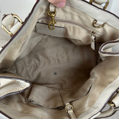 Coach Hampton Beige Pebbled Leather Shoulder Bag J0693-10530
