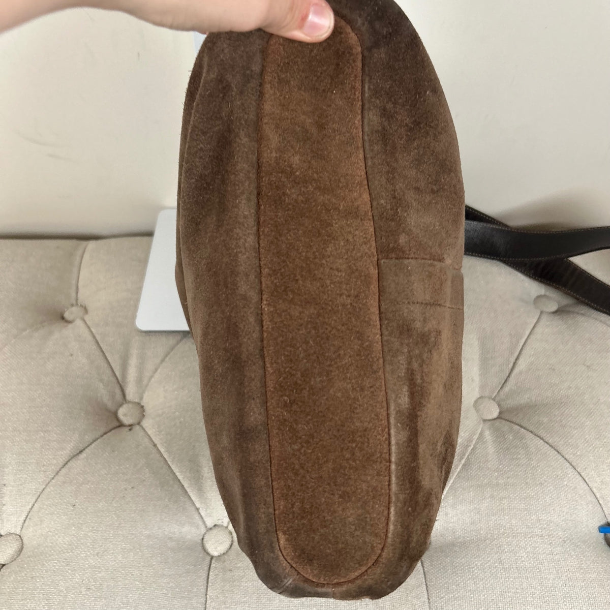 Coach Brown Suede Hobo Crossbody Bag G2S-9324