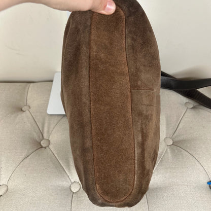 Coach Brown Suede Hobo Crossbody Bag G2S-9324