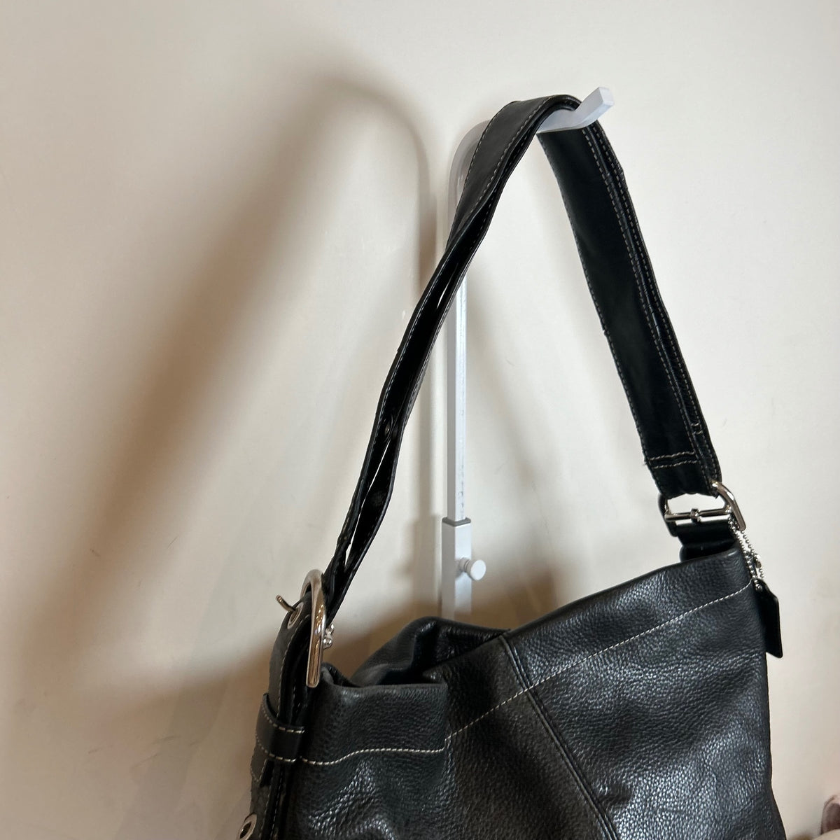 Coach Black Pebbled Leather Convertible Shoulder Bag C1120-F15064