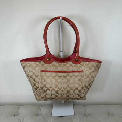 Coach Pink & Beige Floral Bleecker Tote Shoulder Bag M1073-F16276