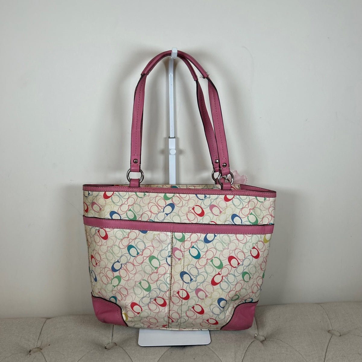 Coach Colourful Leather Tote Shoulder Bag with Charms M1978-F16874