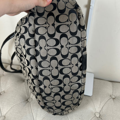 Coach Black Monogram Stripe Tote Shoulder Bag D1420-F2850