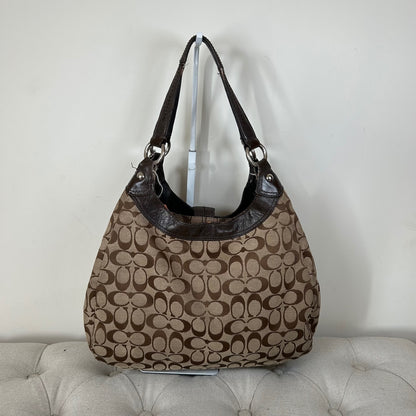 Coach Maggie Brown Signature Monogram Large Shoulder Bag E1193-F17403