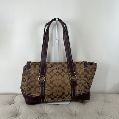 Coach Brown Monogram Turnlock Satchell Shoulder Bag D0726-11061