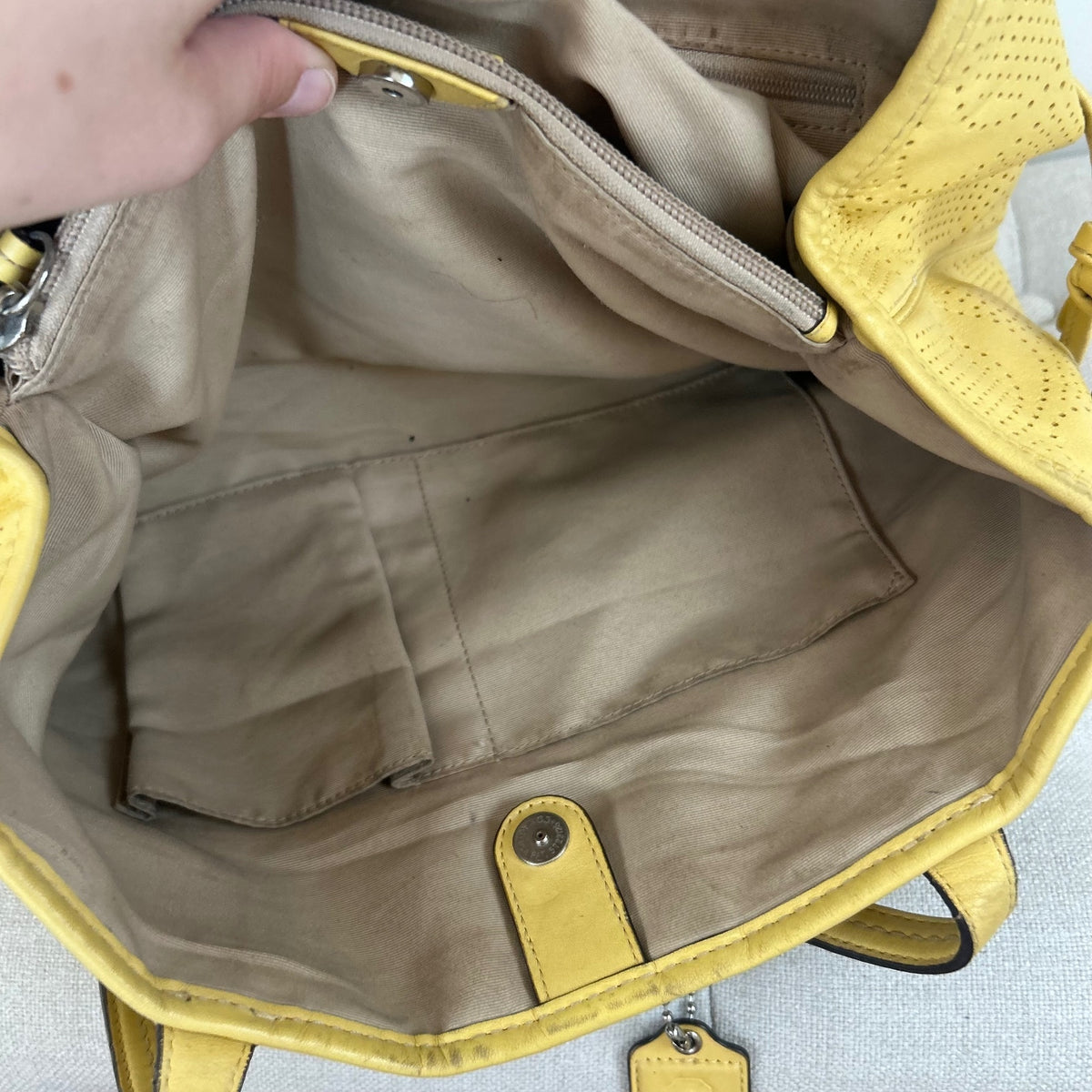 Coach Yellow Monogram Leather 3 Compartment Shoulder Bag A1382-F21938