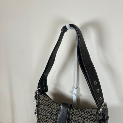 Coach Soho Black Signature Monogram Convertible Shoulder Bag F3K-6376