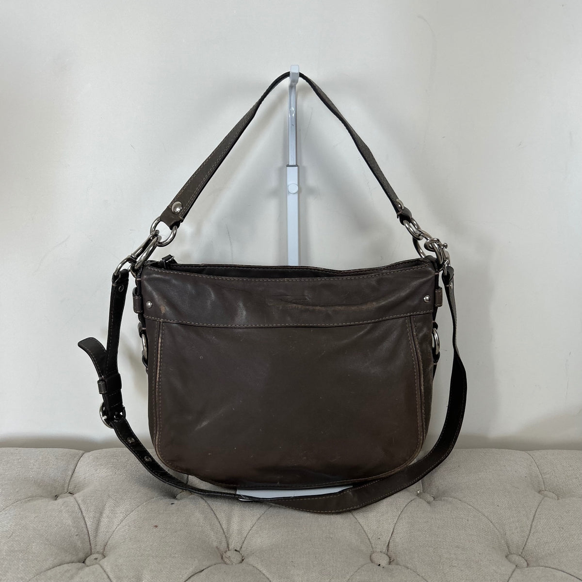 Coach Zoe Brown Leather Hobo Slouchy Convertible Shoulder Bag G1020-F14707