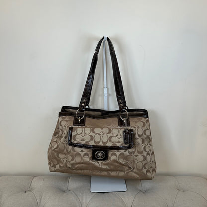 Coach Beige & Brown Monogram Shoulder Bag D1276-F19043