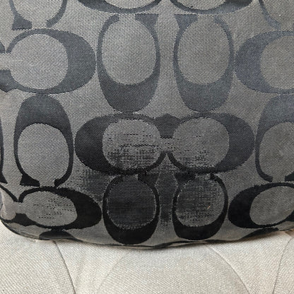 Coach Zoe Black Signature Monogram Large Shoulder Bag G0932-F12674