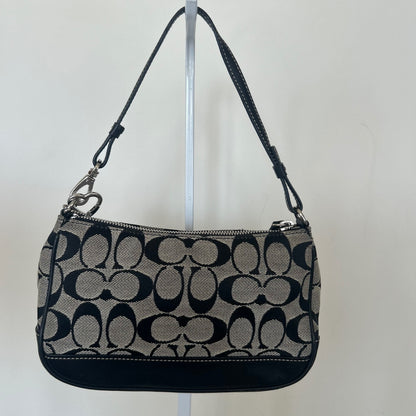 Coach Demi Black Signature Monogram Shoulder Bag Handbag C35-6094
