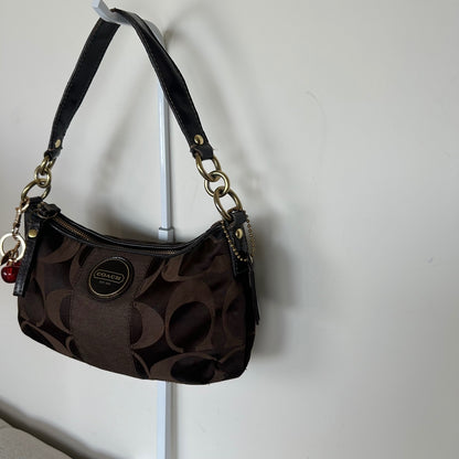 Coach Chocolate Brown Stripe Mini Shoulder Bag H1161-F18035