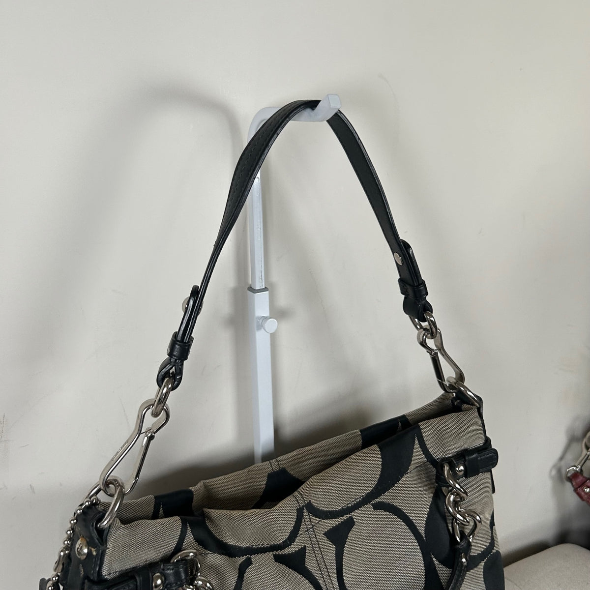 Coach Black Monogram Canvas Convertible Shoulder Bag G0971-14473