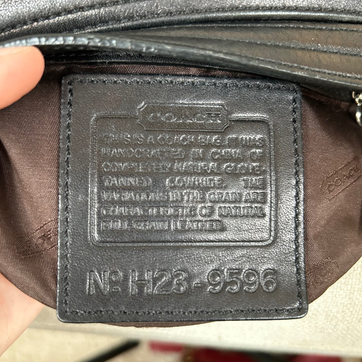 Coach Black Leather Mini Shoulder Bag Handbag H23-9596