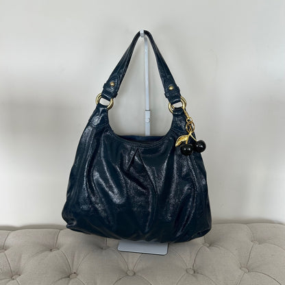 Coach Blue Patent 3 Compartment Shoulder Bag C0982-13900