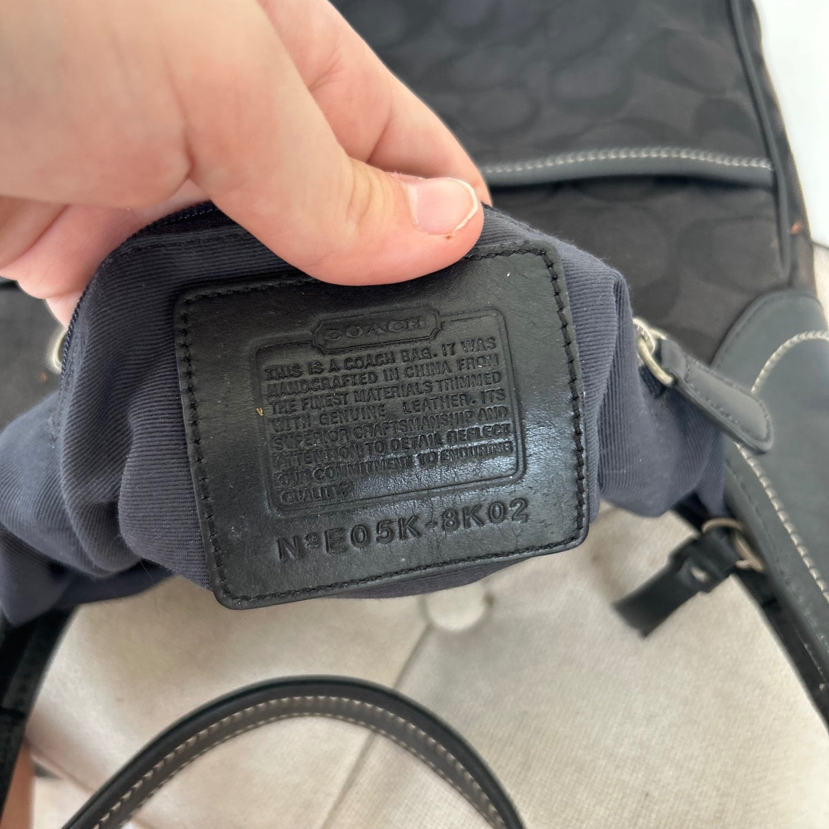 Coach Hampton Black Leather Shoulder Bag Silver Buckle E05K-8K02